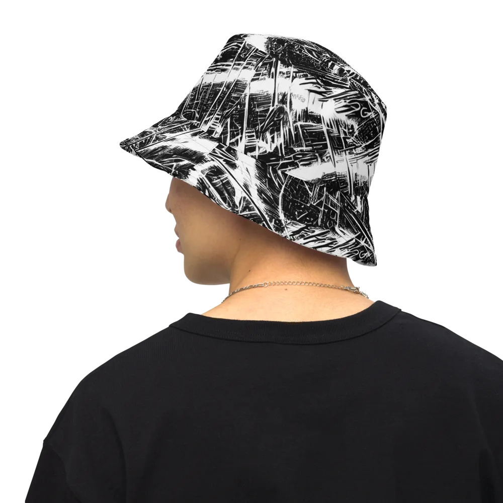 Ferriss Fractals on Reversible Bucket Hat — Back Inside