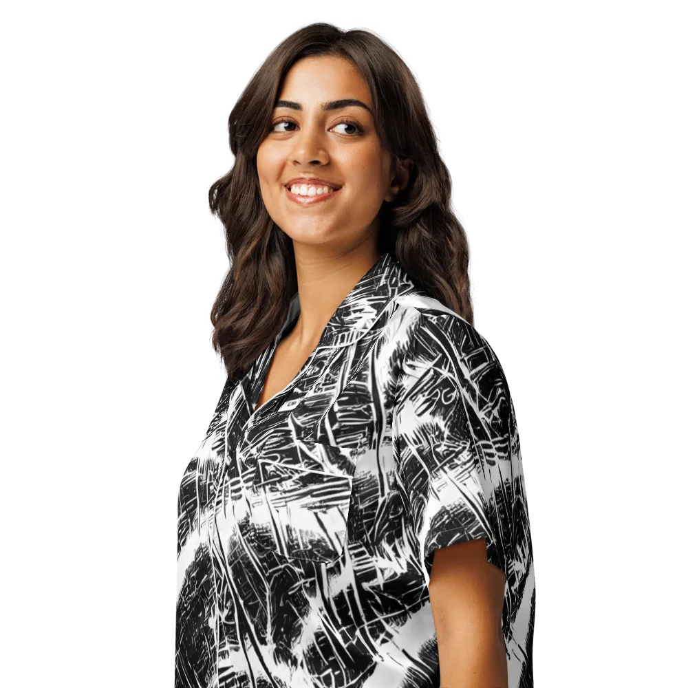 Ferriss Fractals on Women's Short Sleeve Pajama Top — Left Front
