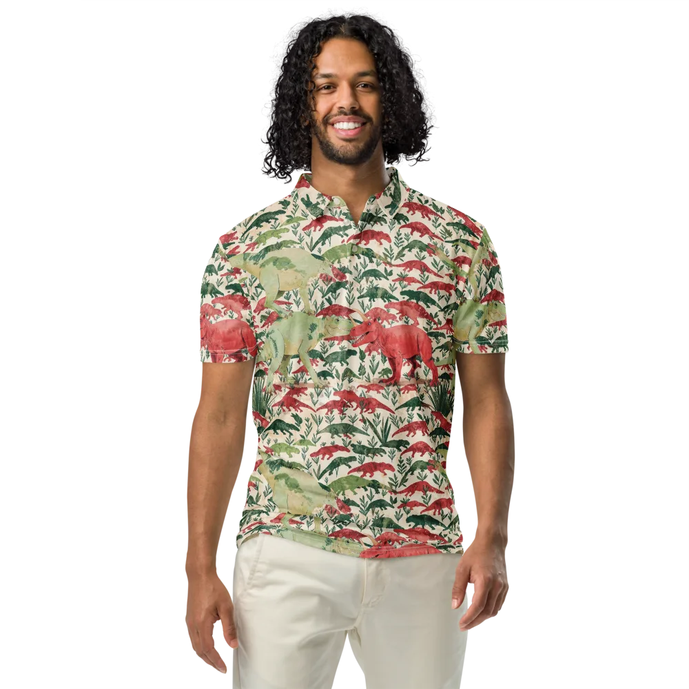 Dino Canopy on Men's Slim Fit Polo Shirt — Front