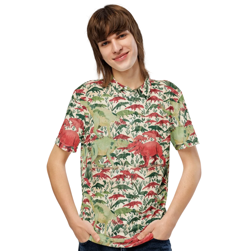 Dino Canopy on Men's Slim Fit Polo Shirt — Front