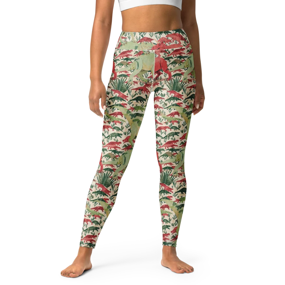 Dino Canopy on Yoga Leggings — Front