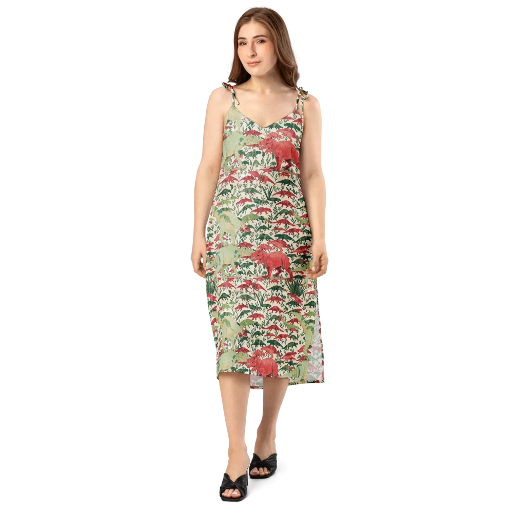 Dino Canopy on Slip Dress — Front