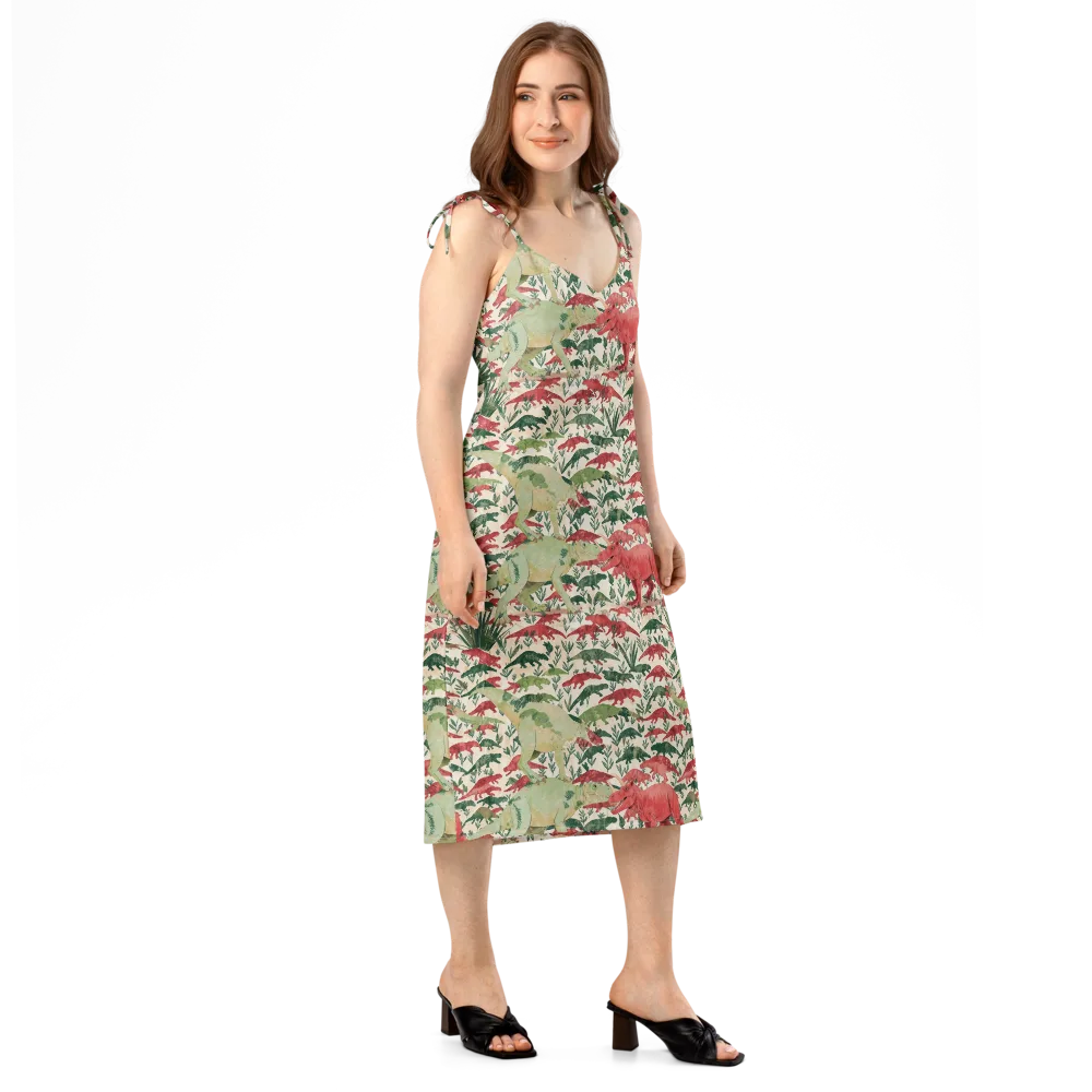 Dino Canopy on Slip Dress — Right Front