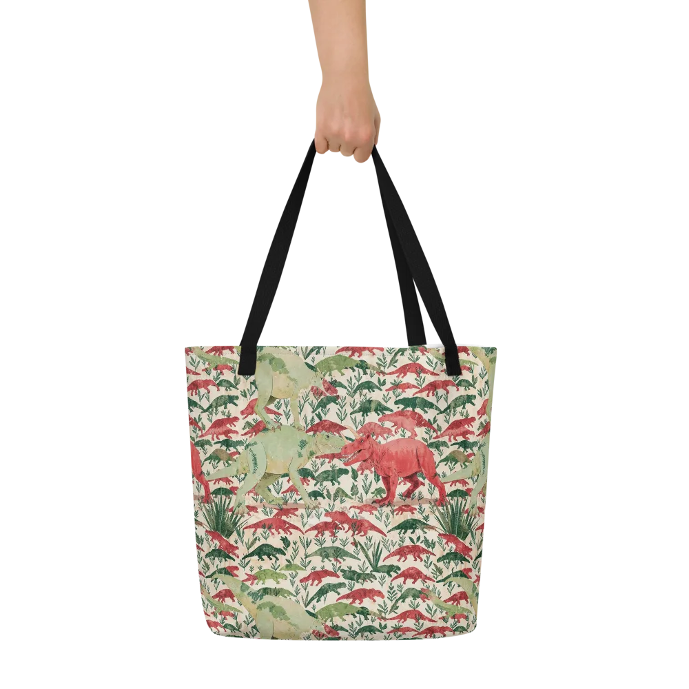 Dino Canopy on Large Tote Bag W/ Pocket — Front
