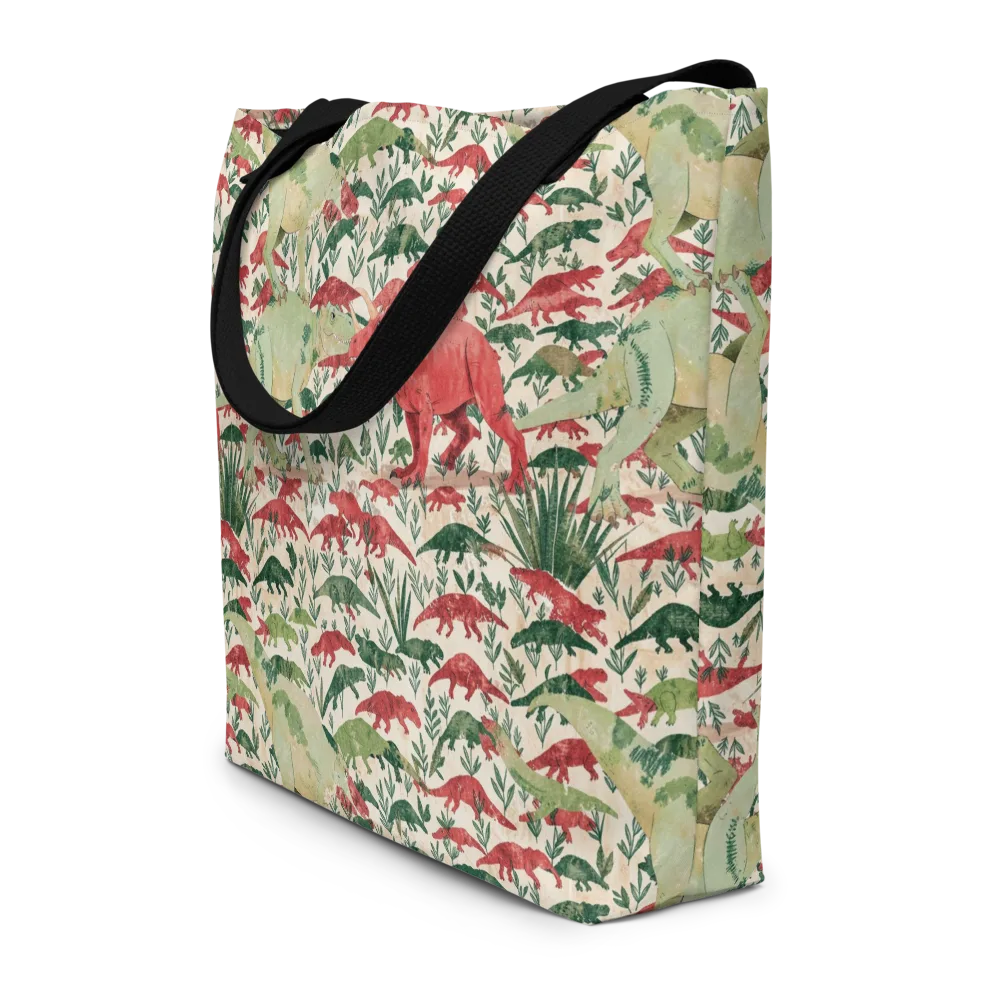 Dino Canopy on Large Tote Bag W/ Pocket — Front