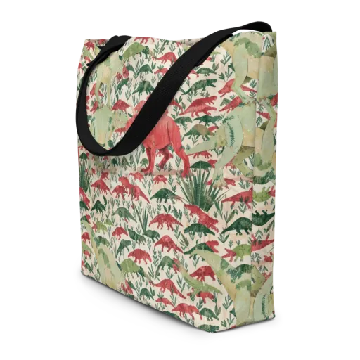 Dino Canopy on a Large Tote Bag W/ Pocket
