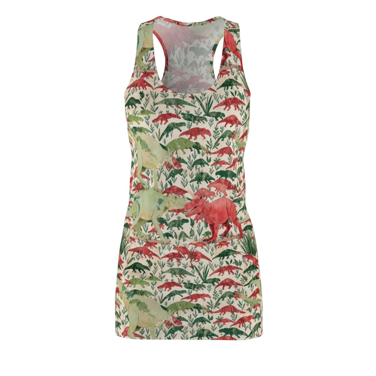 Dino Canopy on Racerback Dress — Front