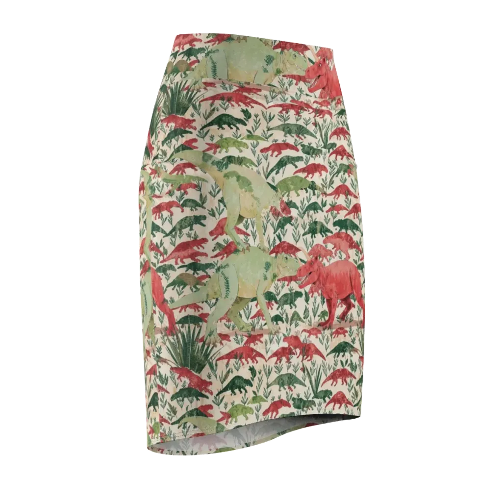 Dino Canopy on Pencil Skirt — Front Side
