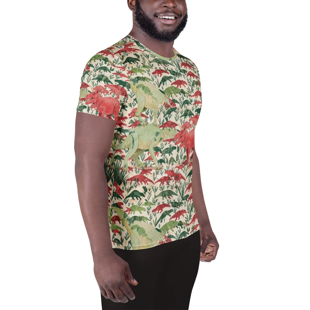 Dino Canopy on Men's Athletic T-Shirt — Right