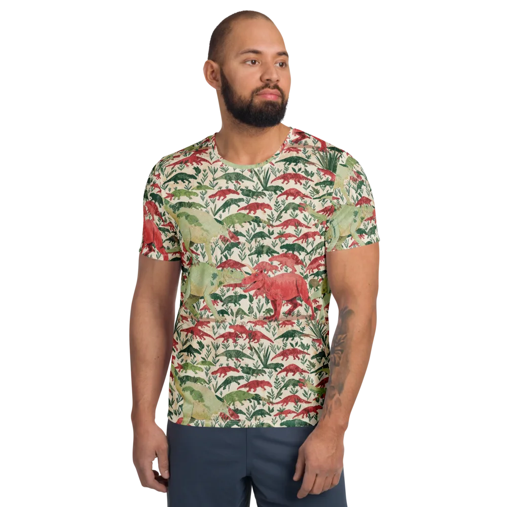 Dino Canopy on Men's Athletic T-Shirt — Front