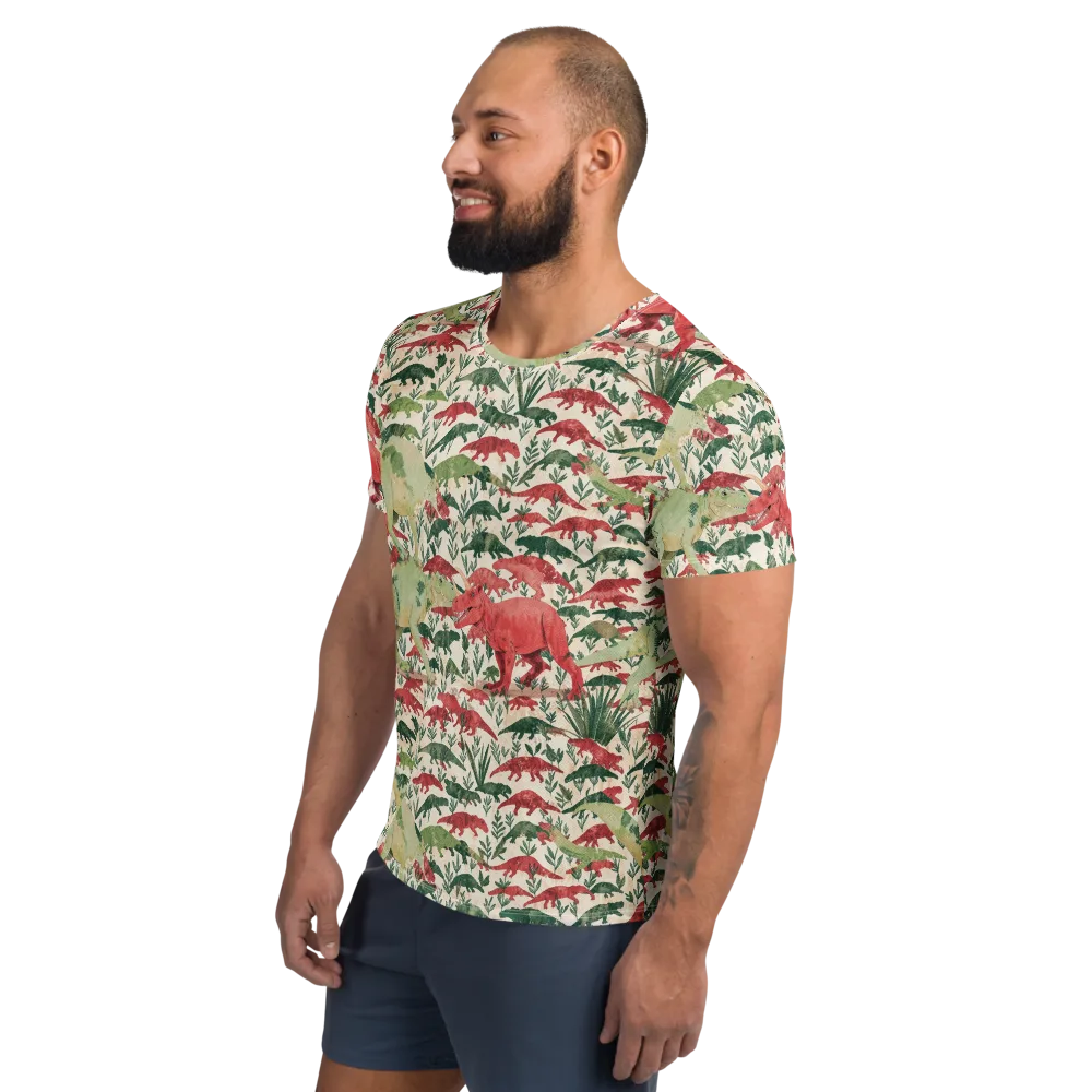 Dino Canopy on Men's Athletic T-Shirt — Left