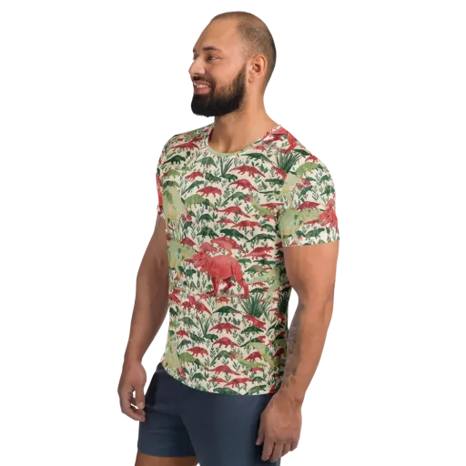 Dino Canopy on a Men's Athletic T-Shirt