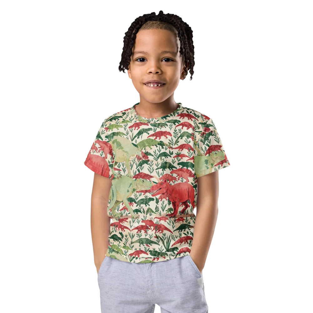 Dino Canopy on Kids Crew Neck T-Shirt — Front