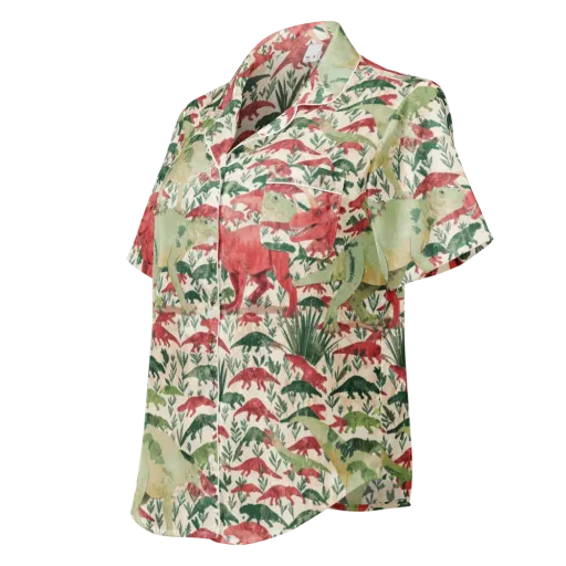 Dino Canopy on a Women's Short Sleeve Pajama Top