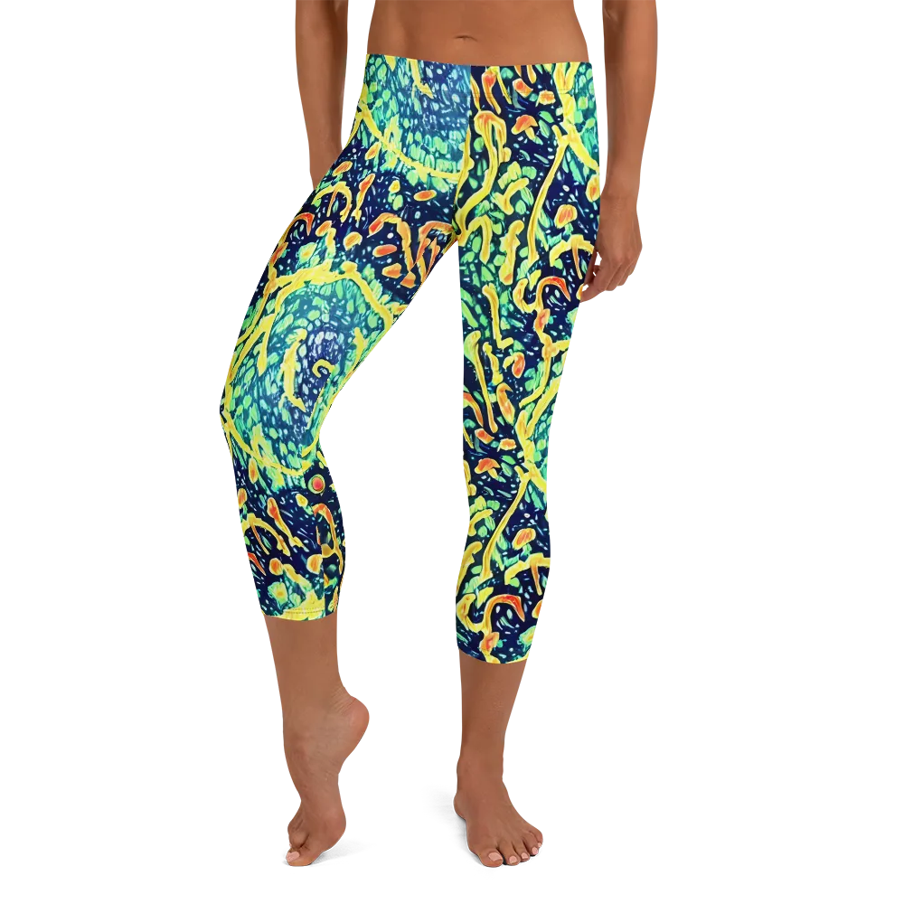 Vortex Glow on Capri Leggings — Front