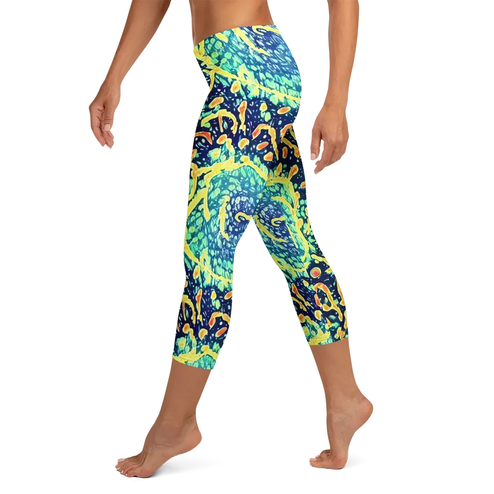 Vortex Glow on Capri Leggings — Left
