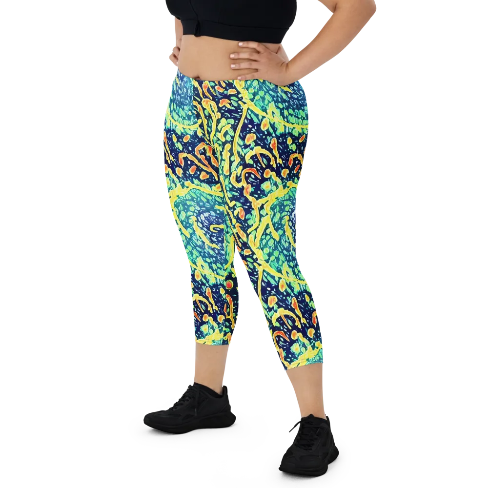 Vortex Glow on Capri Leggings — Front