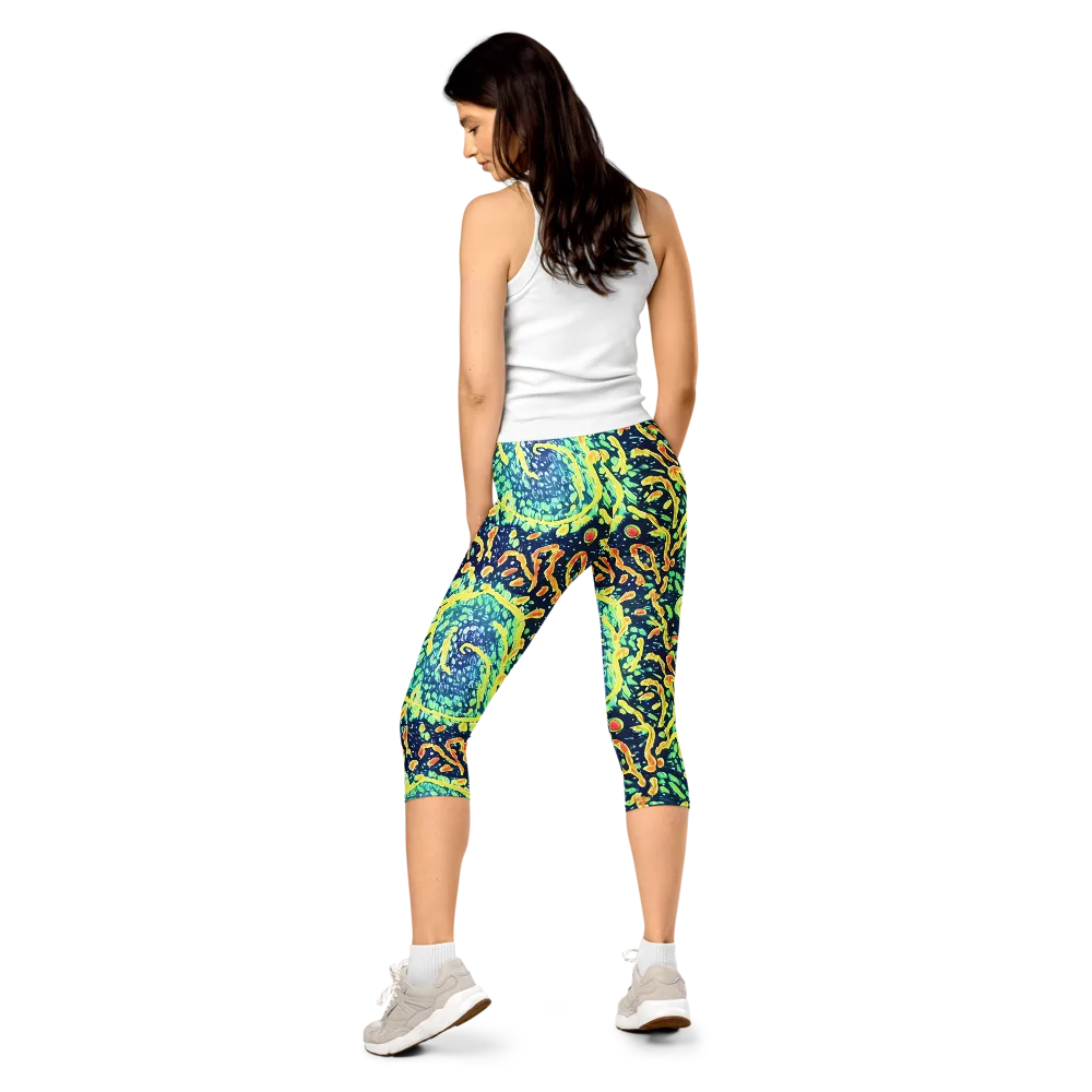 Vortex Glow on Capri Leggings — Back