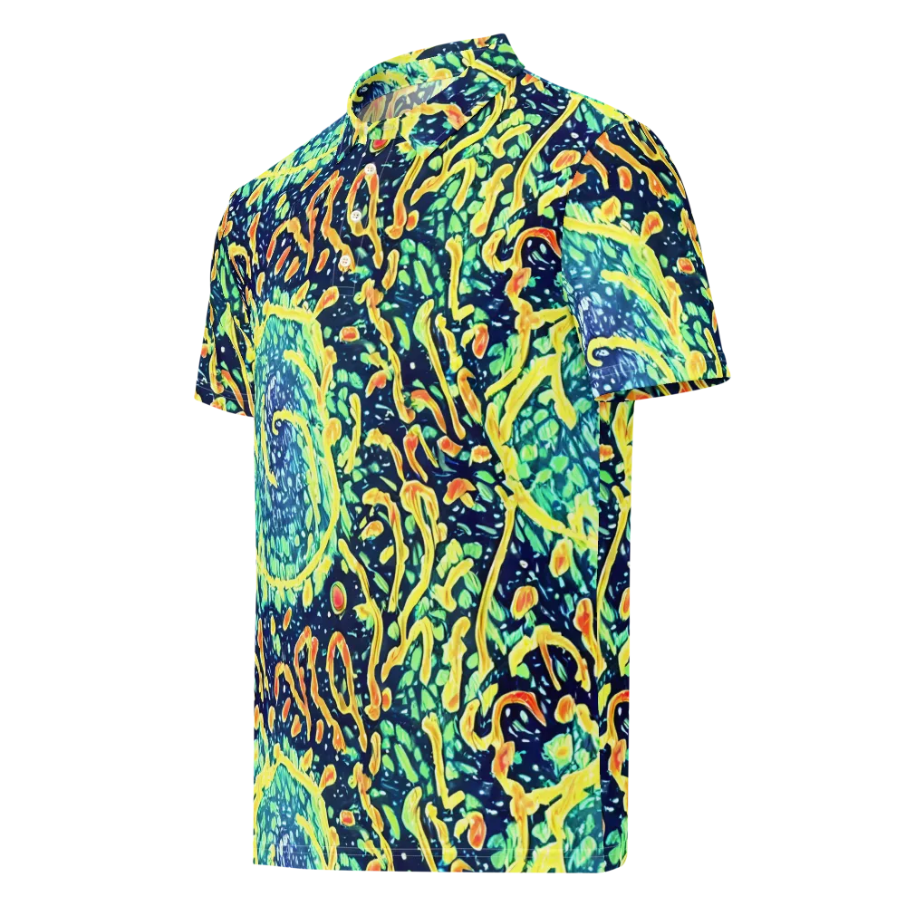 Vortex Glow on Men's Slim Fit Polo Shirt — Left Front