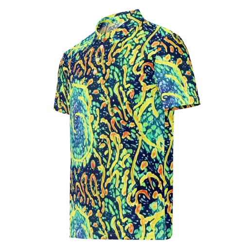Vortex Glow on a Men's Slim Fit Polo Shirt