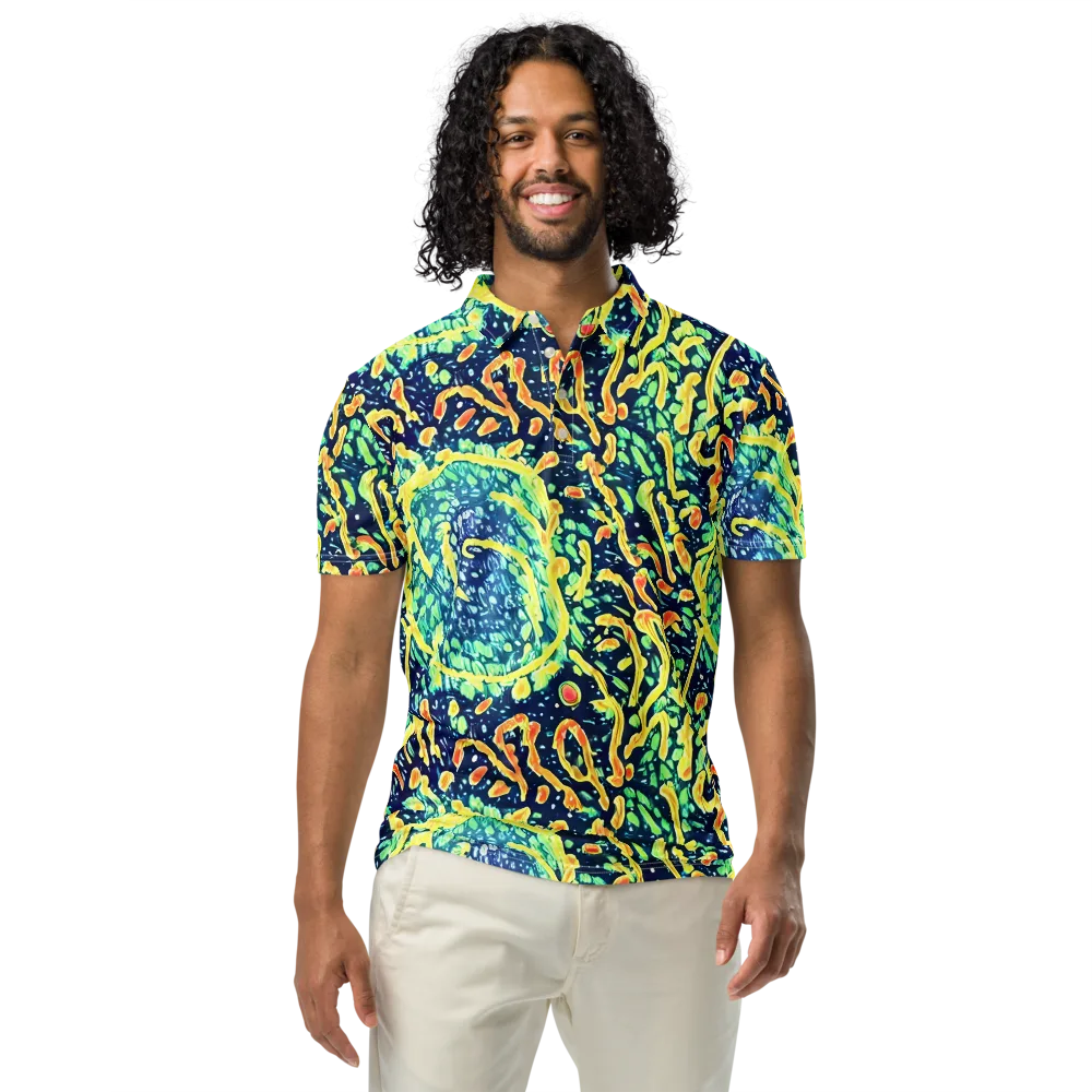 Vortex Glow on Men's Slim Fit Polo Shirt — Front