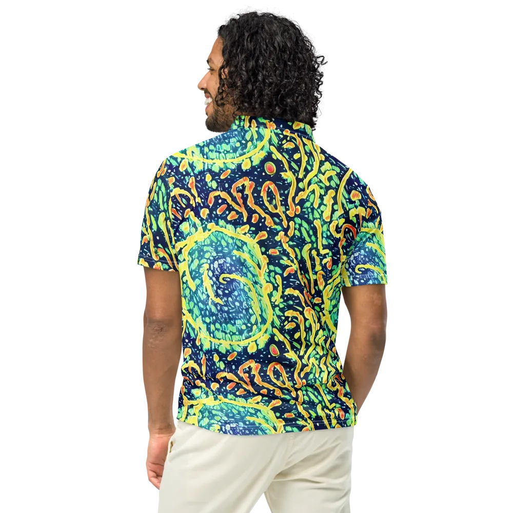 Vortex Glow on Men's Slim Fit Polo Shirt — Back