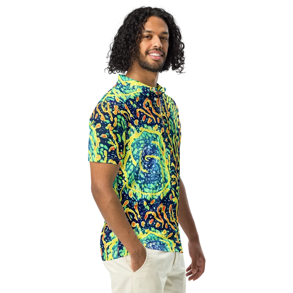 Vortex Glow on Men's Slim Fit Polo Shirt — Right Front