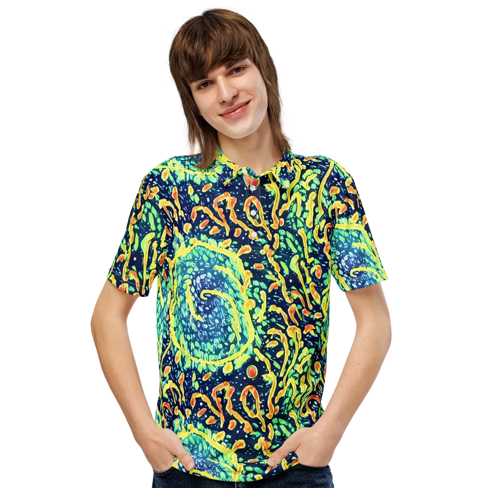 Vortex Glow on Men's Slim Fit Polo Shirt — Front