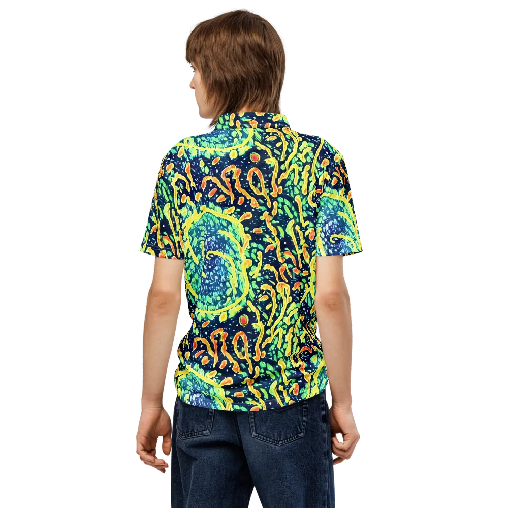 Vortex Glow on Men's Slim Fit Polo Shirt — Back
