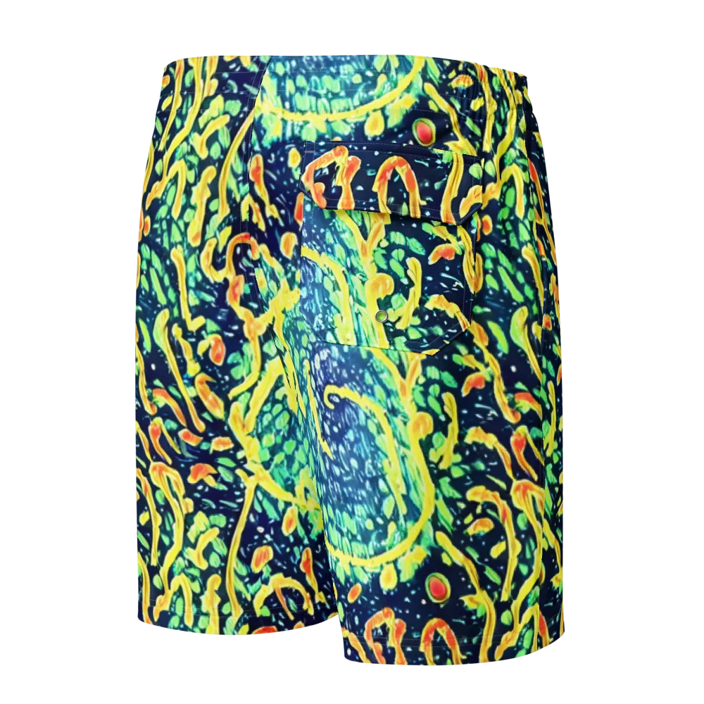 Vortex Glow on Men's Board Shorts — Back