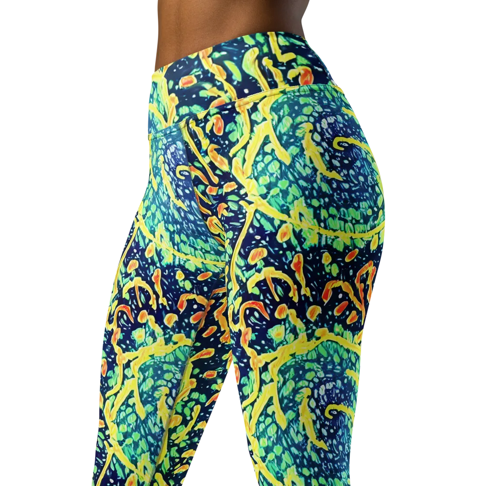 Vortex Glow on Yoga Leggings — Left Front