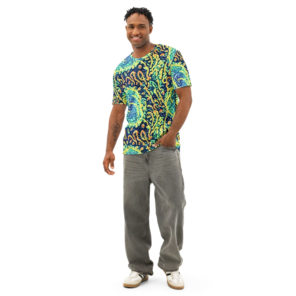 Vortex Glow on Men's Cotton Crew Neck T-Shirt — Front