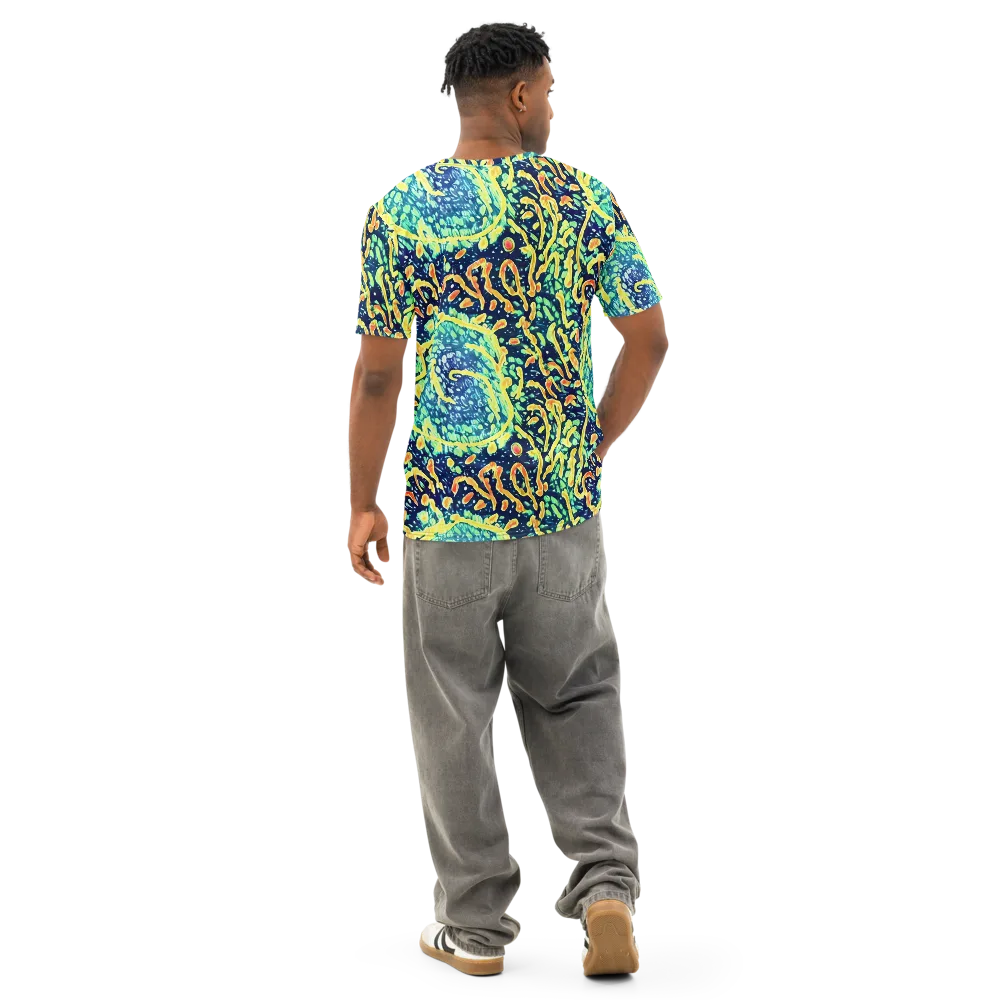 Vortex Glow on Men's Cotton Crew Neck T-Shirt — Back
