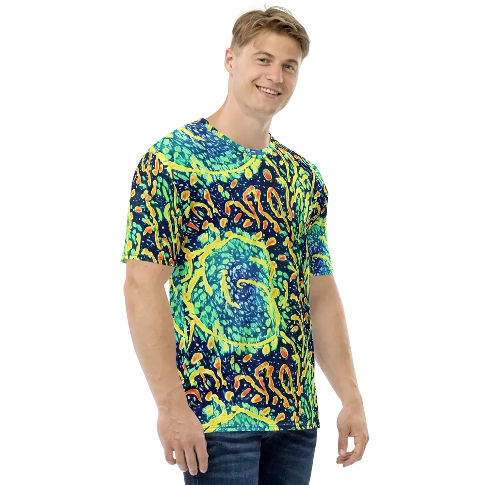 Vortex Glow on Men's Crew Neck T-Shirt — Right