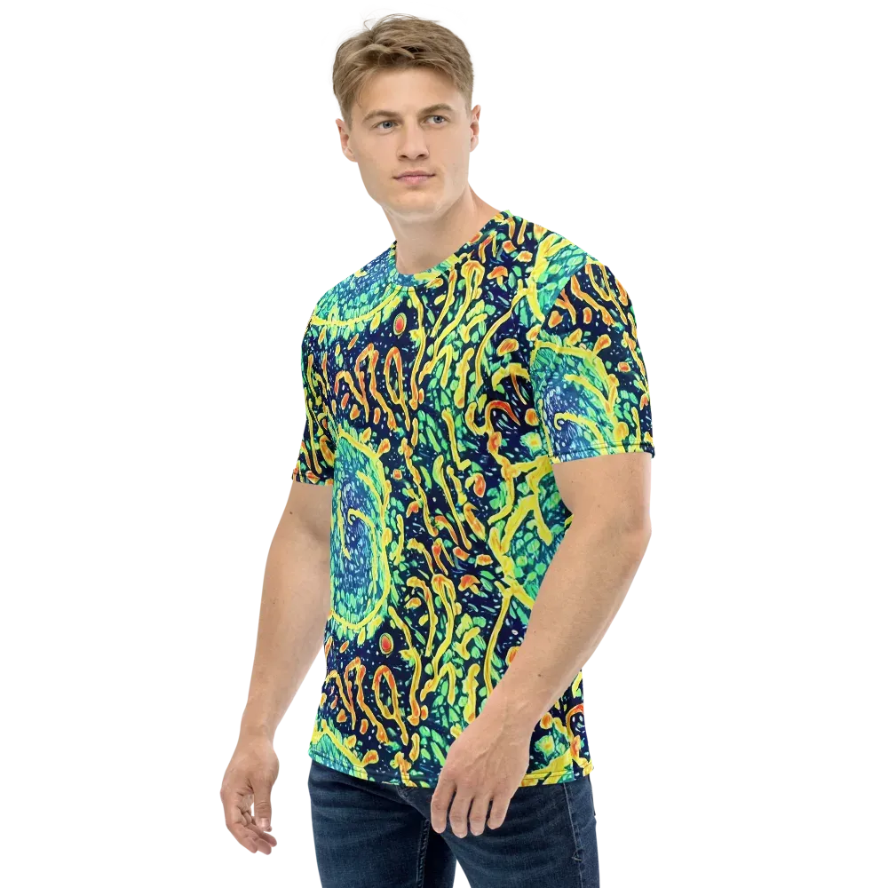 Vortex Glow on Men's Crew Neck T-Shirt — Left