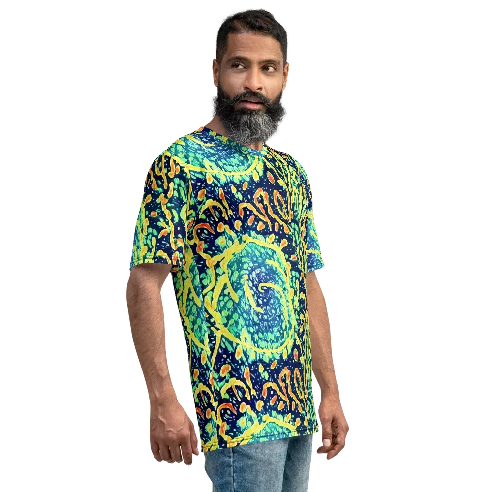 Vortex Glow on Men's Crew Neck T-Shirt — Right