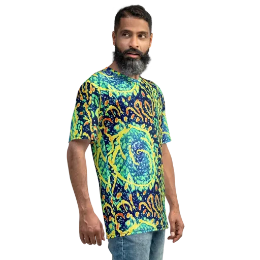 Vortex Glow on a Men's Crew Neck T-Shirt