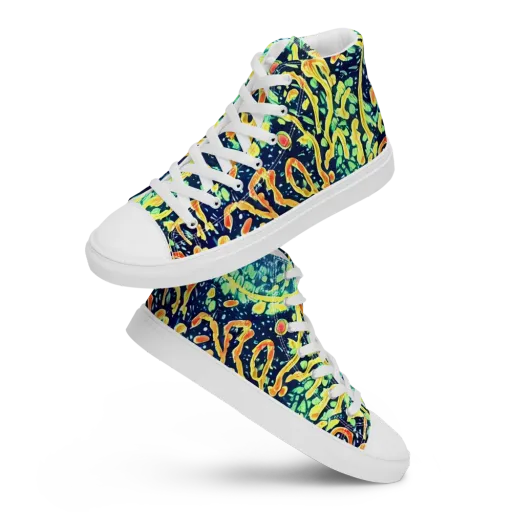 Vortex Glow on a Men's High Top Canvas Shoes