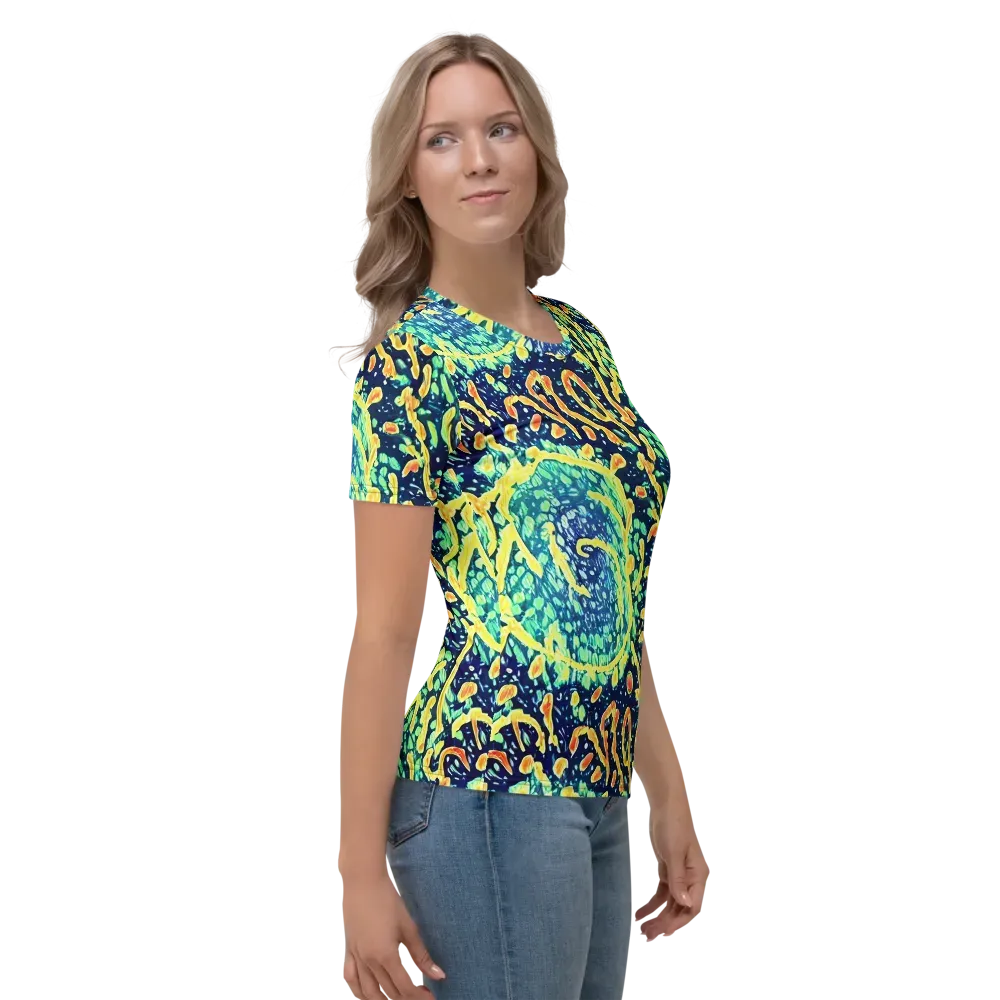 Vortex Glow on Women's Crew Neck T-Shirt — Right
