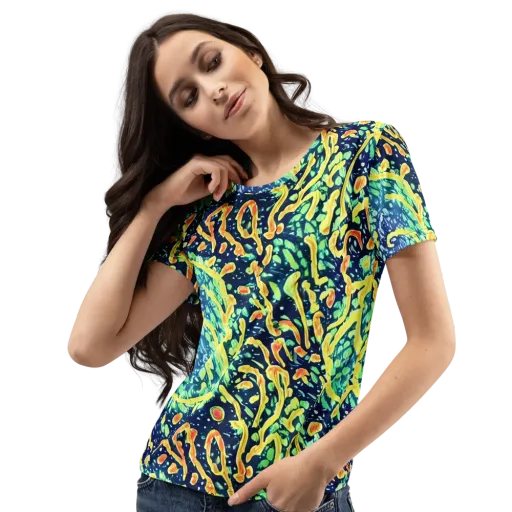 Vortex Glow on a Women's Crew Neck T-Shirt