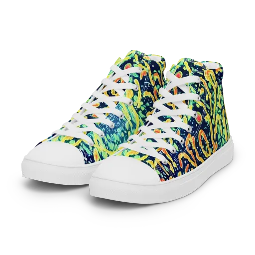 Vortex Glow on a Women's High Top Canvas Shoes