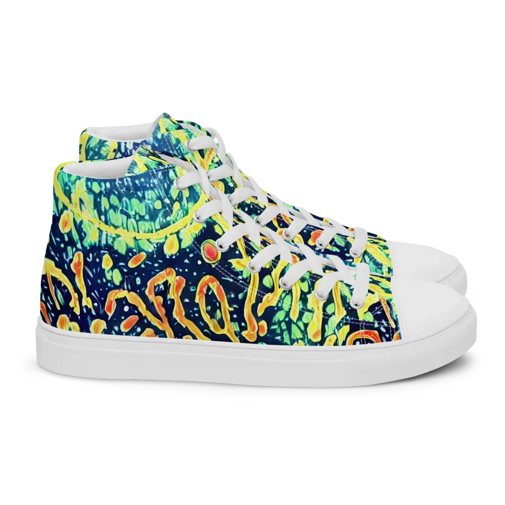 Vortex Glow on Women's High Top Canvas Shoes — Right