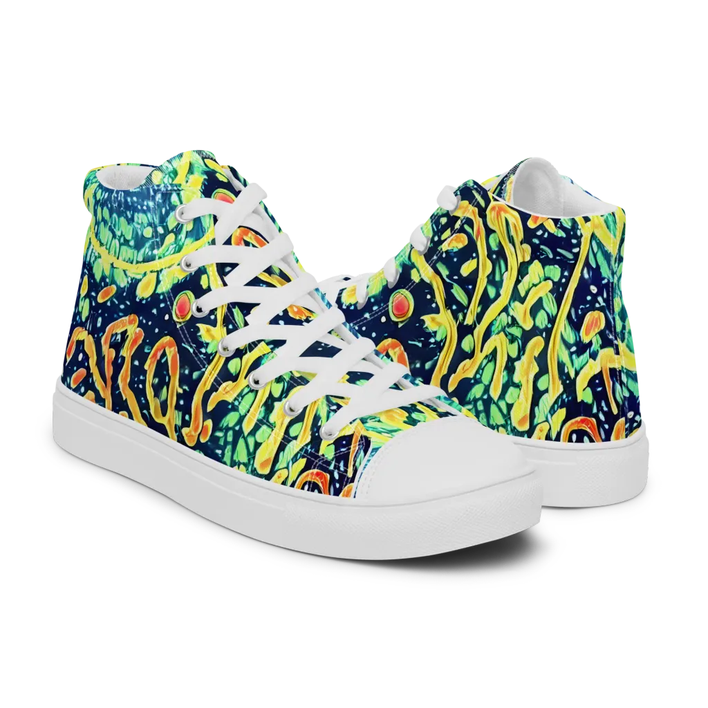 Vortex Glow on Women's High Top Canvas Shoes — Right