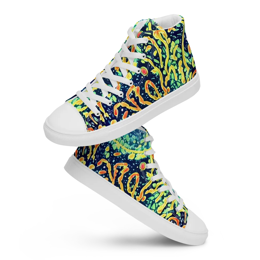 Vortex Glow on Women's High Top Canvas Shoes — Front