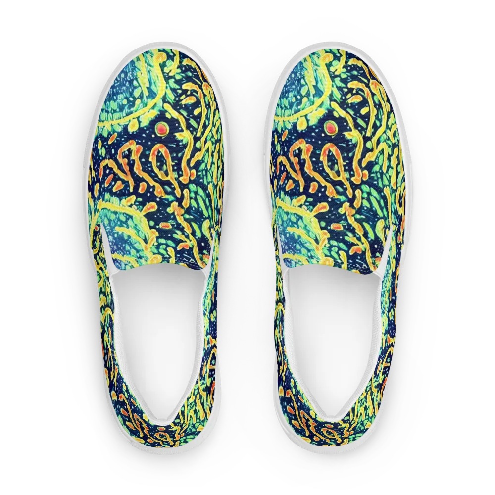 Vortex Glow on Men's Slip-On Canvas Shoes — Front