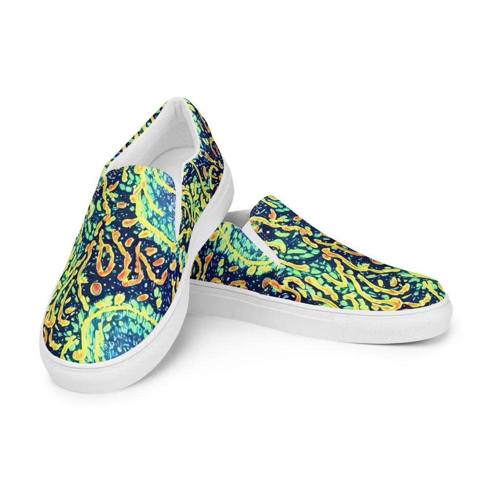 Vortex Glow on Men's Slip-On Canvas Shoes — Left Front