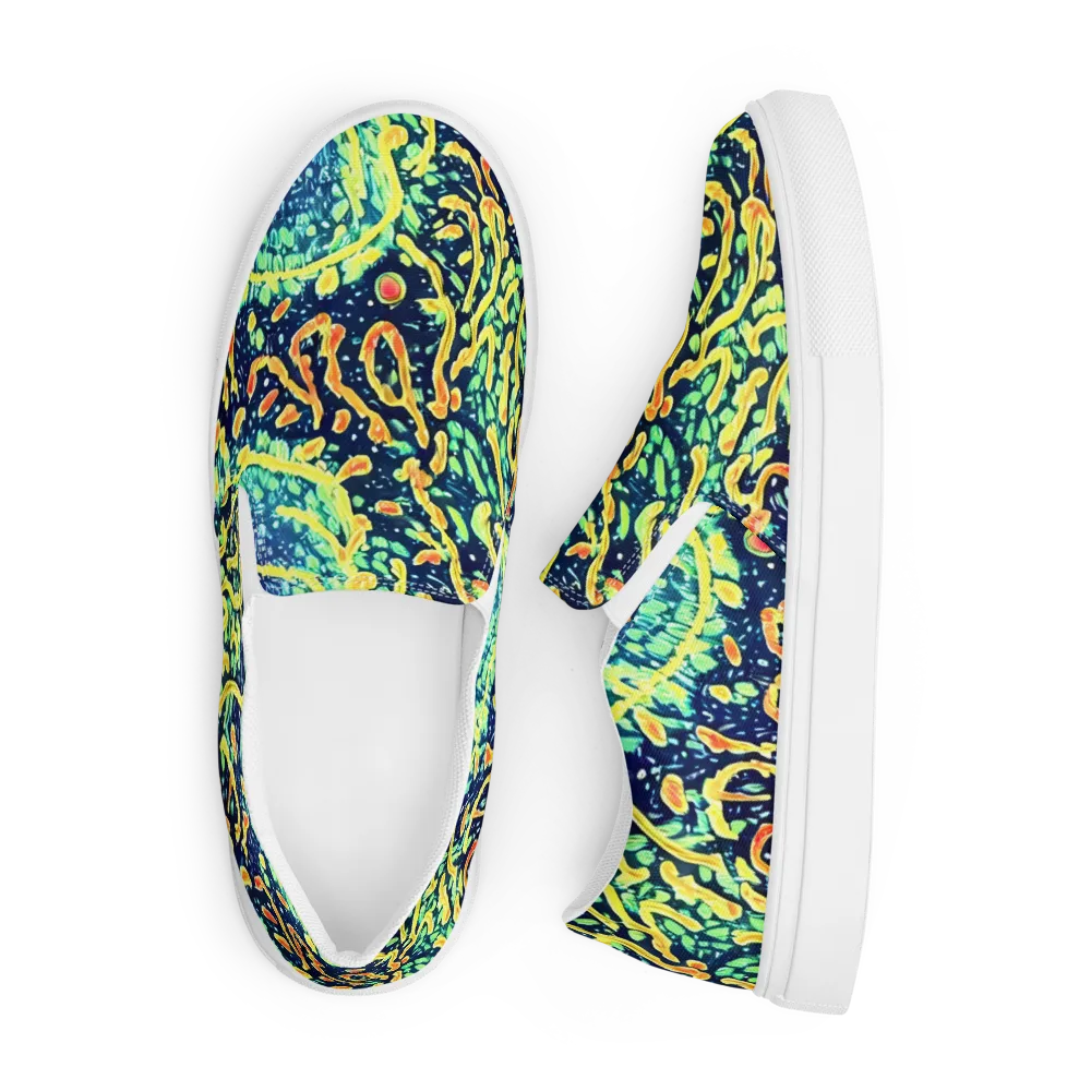 Vortex Glow on Men's Slip-On Canvas Shoes — Front
