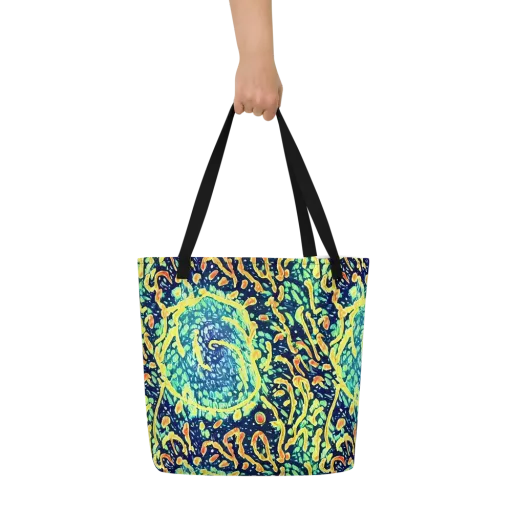 Vortex Glow on a Large Tote Bag W/ Pocket