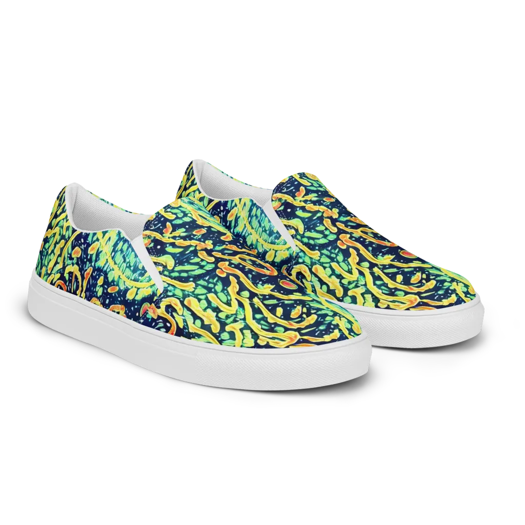 Vortex Glow on Women's Slip-On Canvas Shoes — Right Front