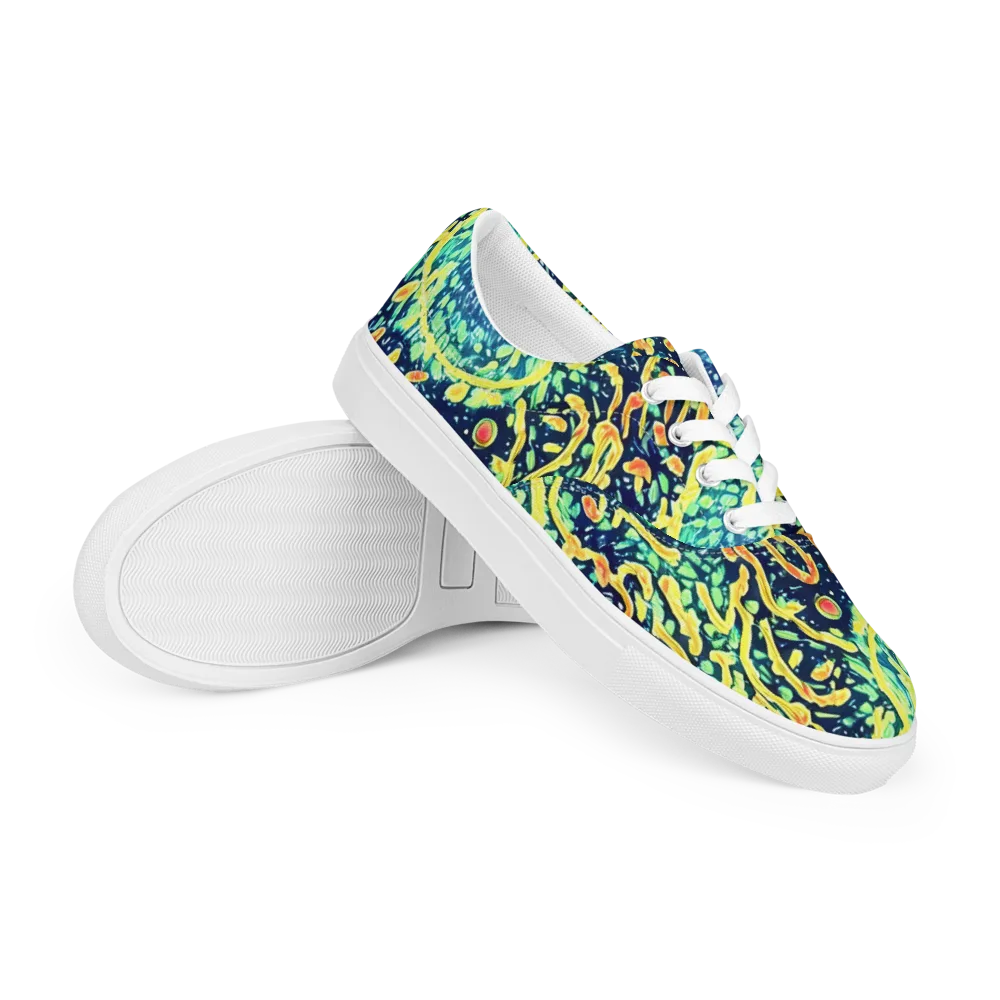 Vortex Glow on Men's Lace-Up Canvas Shoes — Right Front